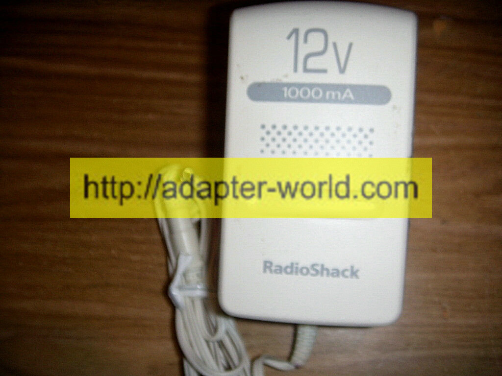 *100% Brand NEW* RADIO SHACK 12V 1000mA ADAPTER Power Supply - Click Image to Close